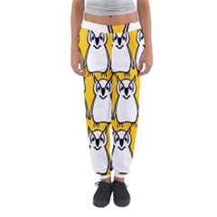 Yellow Owl Background Women s Jogger Sweatpants by Simbadda