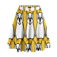 Yellow Owl Background High Waist Skirt by Simbadda