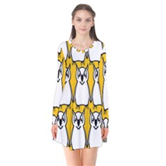 Yellow Owl Background Flare Dress by Simbadda