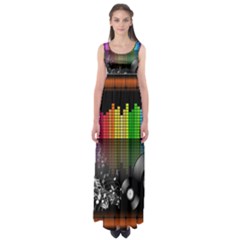 Music Pattern Empire Waist Maxi Dress by Simbadda