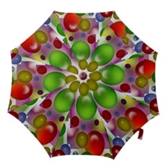 Colorful Bubbles Squares Background Hook Handle Umbrellas (small) by Simbadda