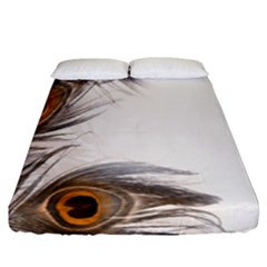 Peacock Feathery Background Fitted Sheet (california King Size) by Simbadda