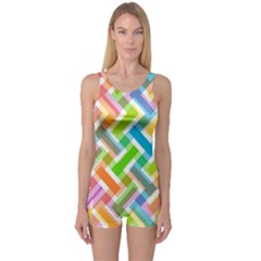 Abstract Pattern Colorful Wallpaper One Piece Boyleg Swimsuit by Simbadda