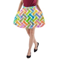 Abstract Pattern Colorful Wallpaper A-line Pocket Skirt by Simbadda