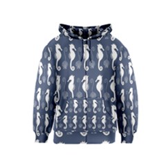 Seahorse And Shell Pattern Kids  Zipper Hoodie