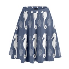 Seahorse And Shell Pattern High Waist Skirt by Simbadda