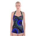 Peacock Feather Boyleg Halter Swimsuit  View1