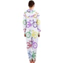 Rainbow Colors Bright Colorful Bicycles Wallpaper Background Hooded Jumpsuit (Ladies)  View2