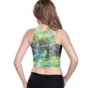 Digitally Painted Abstract Style Watercolour Painting Of A Peacock Racer Back Crop Top View2