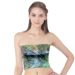 Digitally Painted Abstract Style Watercolour Painting Of A Peacock Tube Top by Simbadda