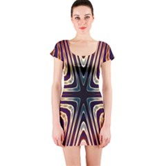 Colorful Seamless Vibrant Pattern Short Sleeve Bodycon Dress by Simbadda