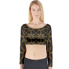 Seamless Symmetry Pattern Long Sleeve Crop Top by Simbadda