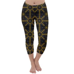 Seamless Symmetry Pattern Capri Winter Leggings  by Simbadda