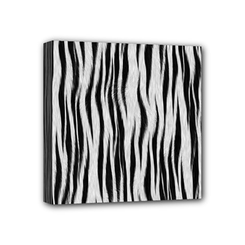 Black White Seamless Fur Pattern Mini Canvas 4  X 4  by Simbadda