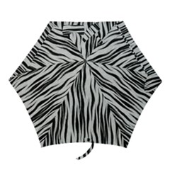 Black White Seamless Fur Pattern Mini Folding Umbrellas by Simbadda