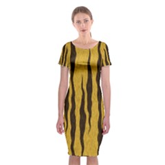 Seamless Fur Pattern Classic Short Sleeve Midi Dress by Simbadda