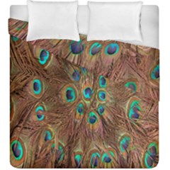 Peacock Pattern Background Duvet Cover Double Side (king Size) by Simbadda