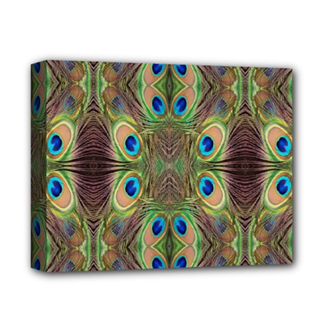 Beautiful Peacock Feathers Seamless Abstract Wallpaper Background Deluxe Canvas 14  X 11  by Simbadda