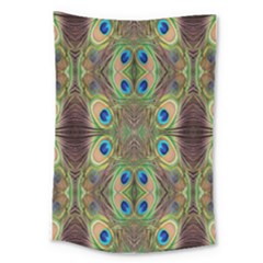 Beautiful Peacock Feathers Seamless Abstract Wallpaper Background Large Tapestry by Simbadda