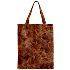 Brown Seamless Animal Fur Pattern Zipper Classic Tote Bag by Simbadda