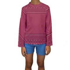 Heart Pattern Background In Dark Pink Kids  Long Sleeve Swimwear by Simbadda