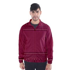 Heart Pattern Background In Dark Pink Wind Breaker (men) by Simbadda