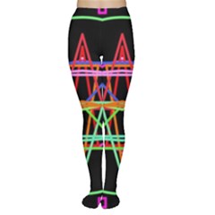 Drawing Of A Color Mandala On Black Women s Tights by Simbadda