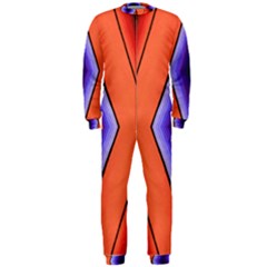 Diamond Shape Lines & Pattern Onepiece Jumpsuit (men)  by Simbadda