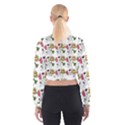 Handmade Pattern With Crazy Flowers Women s Cropped Sweatshirt View2