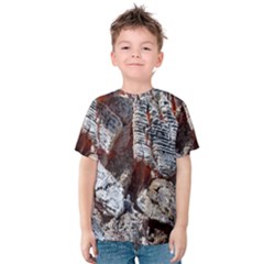 Wooden Hot Ashes Pattern Kids  Cotton Tee