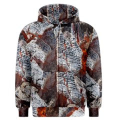 Wooden Hot Ashes Pattern Men s Zipper Hoodie