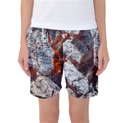 Wooden Hot Ashes Pattern Women s Basketball Shorts