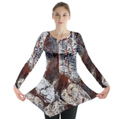 Wooden Hot Ashes Pattern Long Sleeve Tunic 