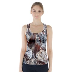 Wooden Hot Ashes Pattern Racer Back Sports Top