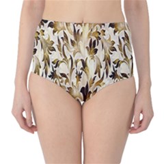 Floral Vintage Pattern Background High-waist Bikini Bottoms by Simbadda