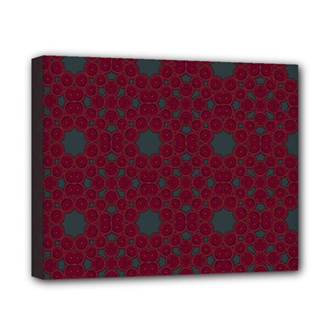 Blue Hot Pink Pattern With Woody Circles Canvas 10  X 8  by Simbadda