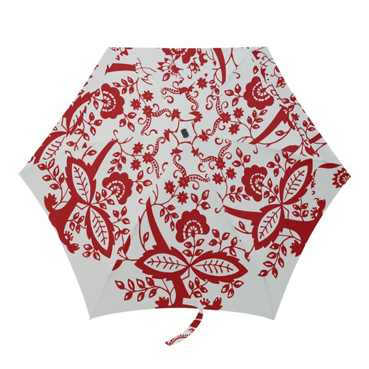 Red Vintage Floral Flowers Decorative Pattern Clipart Mini Folding Umbrellas