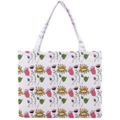 Handmade Pattern With Crazy Flowers Mini Tote Bag by Simbadda