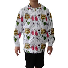 Handmade Pattern With Crazy Flowers Hooded Wind Breaker (kids) by Simbadda