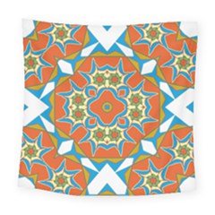 Digital Computer Graphic Geometric Kaleidoscope Square Tapestry (large) by Simbadda