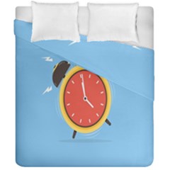 Alarm Clock Weker Time Red Blue Duvet Cover Double Side (california King Size)