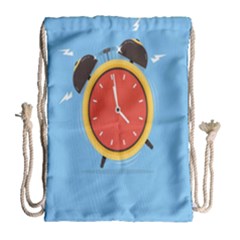 Alarm Clock Weker Time Red Blue Drawstring Bag (large)