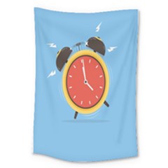 Alarm Clock Weker Time Red Blue Large Tapestry by Alisyart