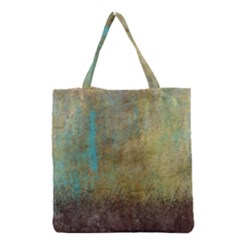 Aqua Textured Abstract Grocery Tote Bag by digitaldivadesigns