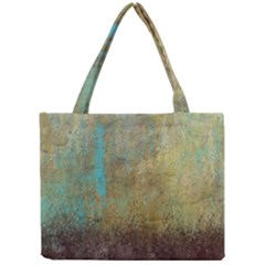 Aqua Textured Abstract Mini Tote Bag by digitaldivadesigns