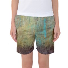 Aqua Textured Abstract Women s Basketball Shorts by digitaldivadesigns