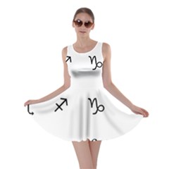 Set Of Black Web Dings On White Background Abstract Symbols Skater Dress