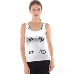 Set Of Black Web Dings On White Background Abstract Symbols Tank Top by Amaryn4rt