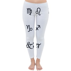 Set Of Black Web Dings On White Background Abstract Symbols Classic Winter Leggings by Amaryn4rt