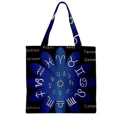 Astrology Birth Signs Chart Zipper Grocery Tote Bag by Amaryn4rt